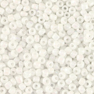 Glass seed beads 11/0 (2mm) White AB